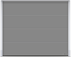 Sekční garážová vrata HÖRMANN RENOMATIC Planar - Šedý hliník CH 9007, drážka L